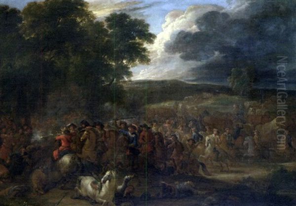 Choc De Cavalerie Oil Painting by Lambert de Hondt