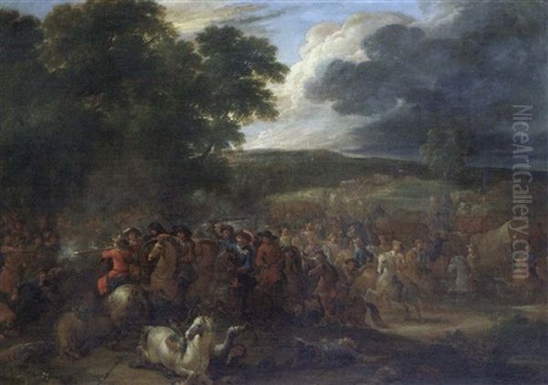 Choc De Cavalerie Oil Painting by Lambert de Hondt