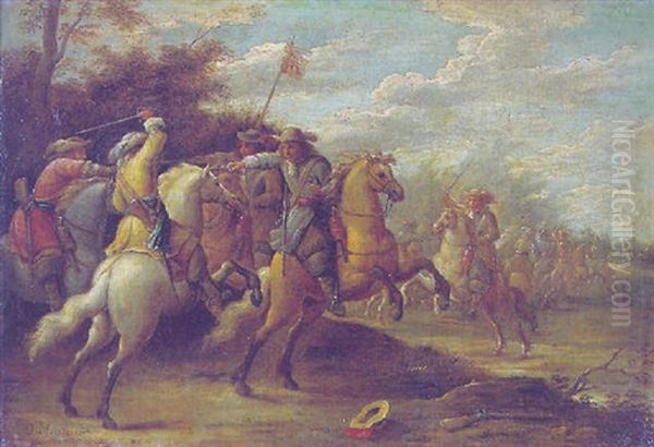 Batalla De Caballeros Oil Painting by Lambert de Hondt