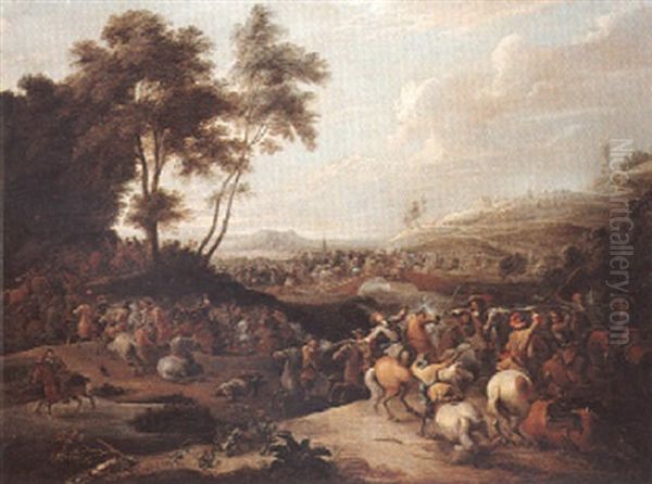 Engagement De Cavalerie Oil Painting by Lambert de Hondt