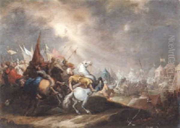 The Defeat Of Sennacherib Oil Painting by Lambert de Hondt