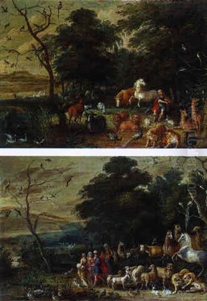 Orphee Charmant Les Animaux Oil Painting by Lambert de Hondt