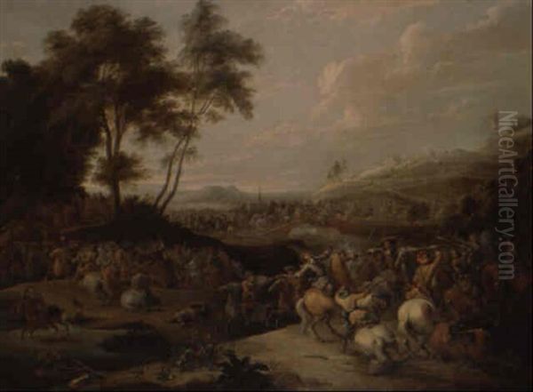 La Charge De Cavalerie Oil Painting by Lambert de Hondt