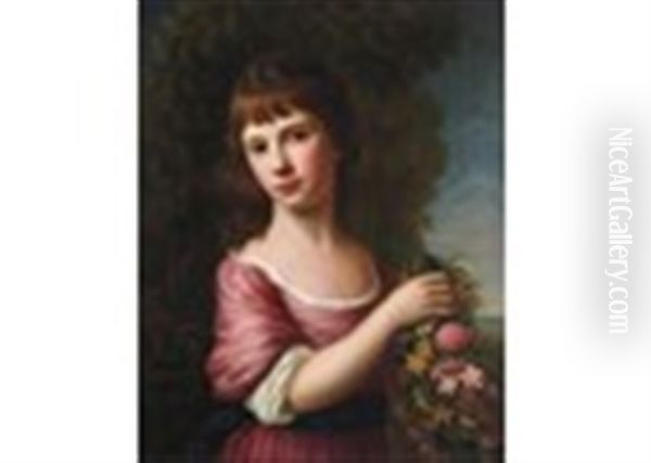 Portrait Of Ann Anderson, Wife Of Alexander Balmanno As 'flora' Oil Painting by Nathaniel Hone the Elder