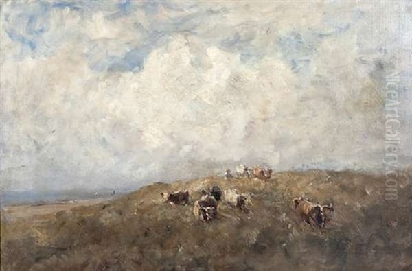 Driving Cattle Home Through The Bend Oil Painting by Nathaniel Hone the Elder