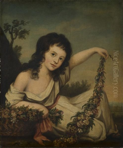 Ritratto Di Amelia Griffin Oil Painting by Nathaniel Hone the Elder