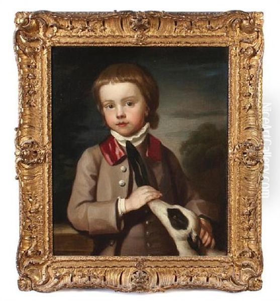 A Portrait Of A Young Boy (anthony Penruddock?) Oil Painting by Nathaniel Hone the Elder