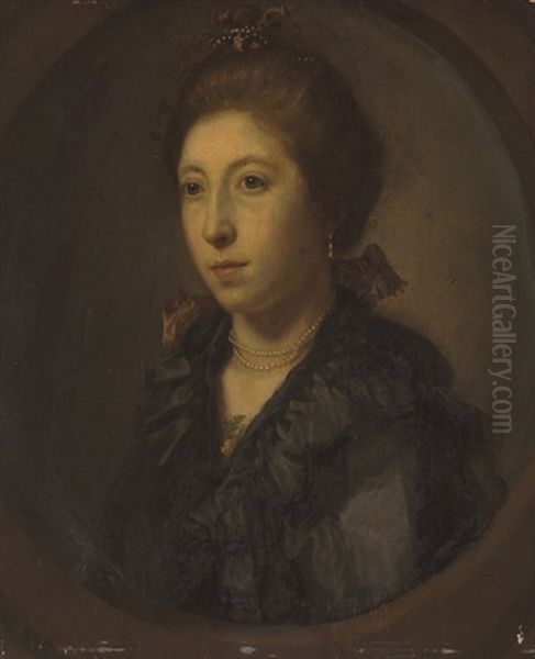 Portrait Of A Lady, Traditionally Identified As Lady Courtenay Oil Painting by Nathaniel Hone the Elder