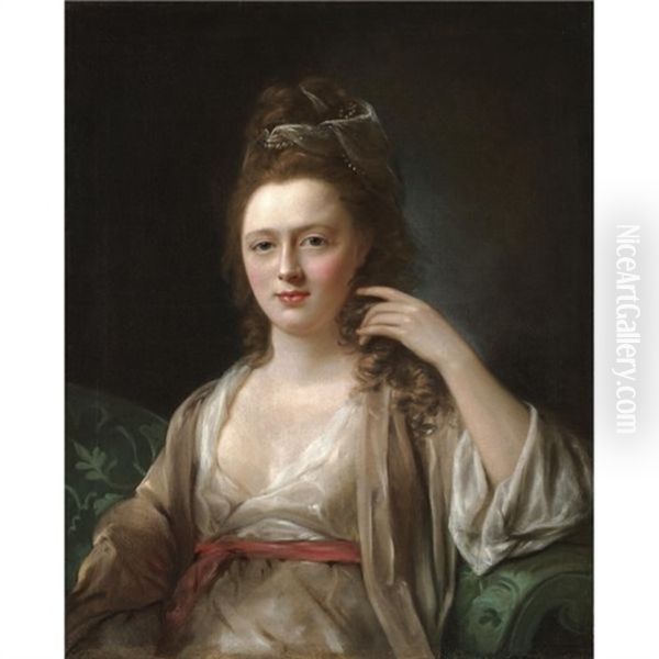 Portrait Of A Lady Said To Be Ann Gardiner Oil Painting by Nathaniel Hone the Elder