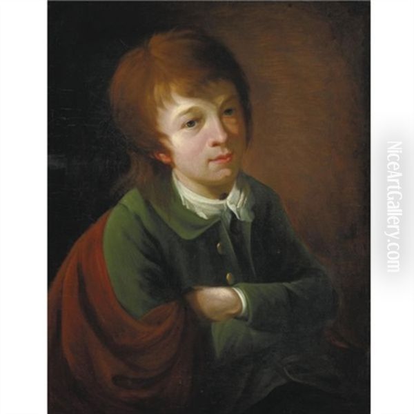 Portrait Of A Young Boy Oil Painting by Nathaniel Hone the Elder