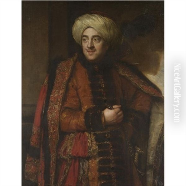 Portrait Of A Gentleman Oil Painting by Nathaniel Hone the Elder