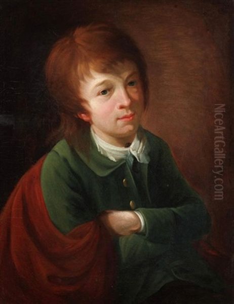 Portrait Of A Young Boy Oil Painting by Nathaniel Hone the Elder