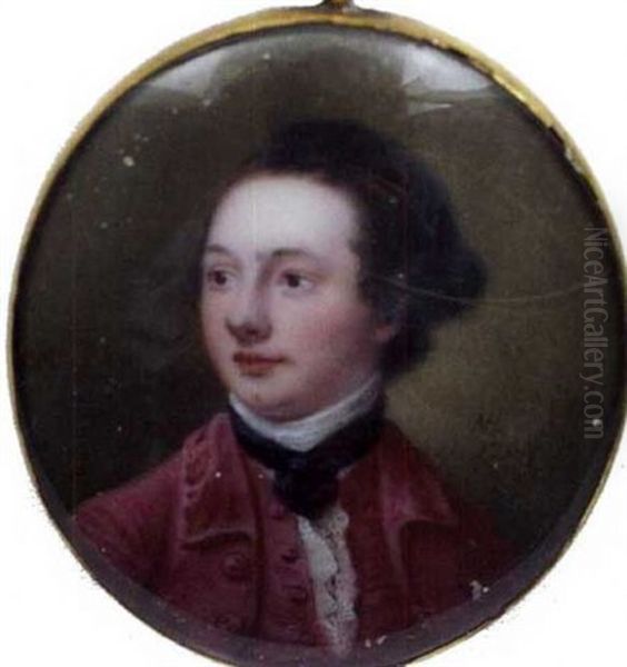 Portrait Of A Gentleman In A Pink Coat Oil Painting by Nathaniel Hone the Elder