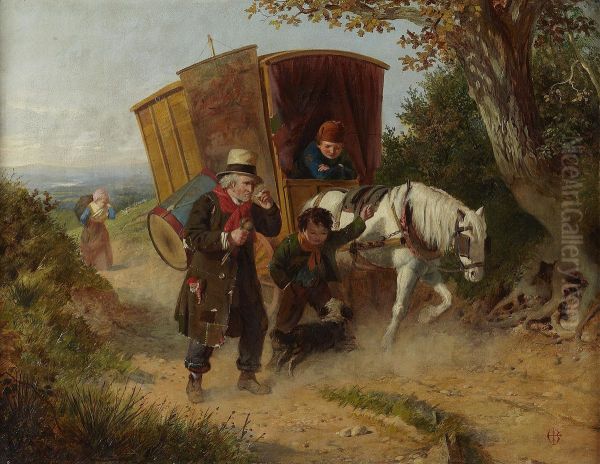 The Travelling Circus Oil Painting by Edward Charles Barnes