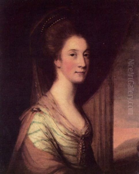 Portrait Of Miss Diana Stuart, Wife Of Sir William Milner, 3rd Bart Oil Painting by Nathaniel Hone the Elder