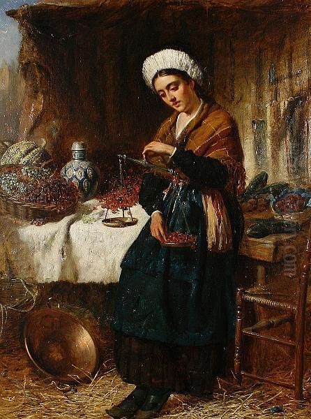 The Fruit Seller Oil Painting by Edward Charles Barnes