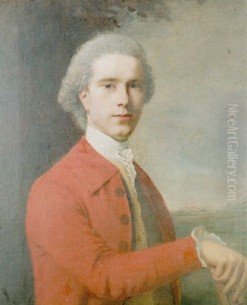 Portrait Of A Young Man (artist's Son?) Oil Painting by Nathaniel Hone the Elder