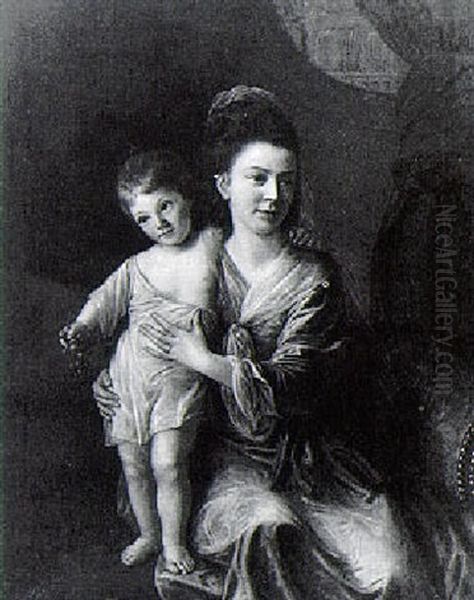 Portrait Of Ann Gardiner With Eldest Son, Kirkman Oil Painting by Nathaniel Hone the Elder