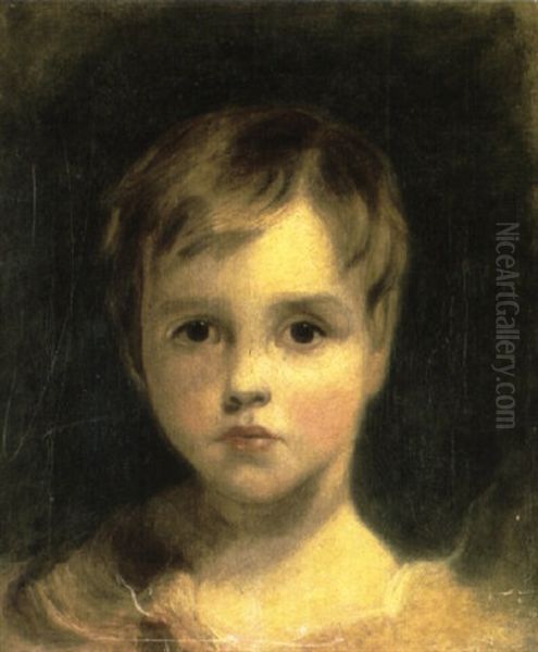 Head Study Of A Young Boy Oil Painting by Nathaniel Hone the Elder