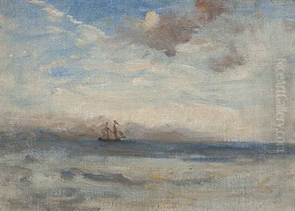 Seascape With Distant Brig Oil Painting by Nathaniel Hone the Younger