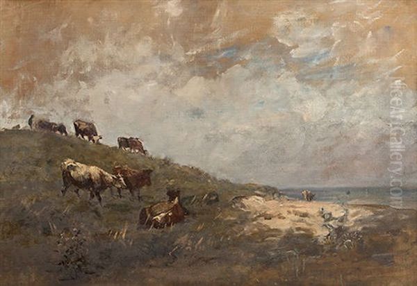 Cattle At Malahide Oil Painting by Nathaniel Hone the Younger