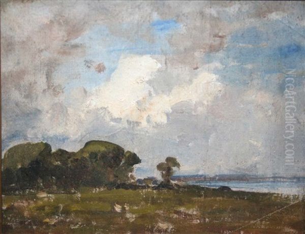 Malahide Estuary Oil Painting by Nathaniel Hone the Younger