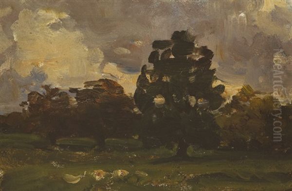 Trees In Malahide, County Dublin Oil Painting by Nathaniel Hone the Younger