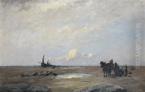 On The Sands Of Scheveningen Oil Painting by Nathaniel Hone the Younger