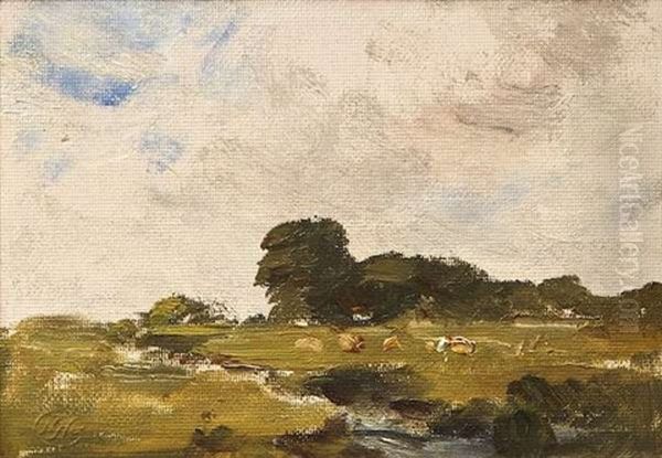 Landscape With A Stream And Cattle by Nathaniel Hone the Younger