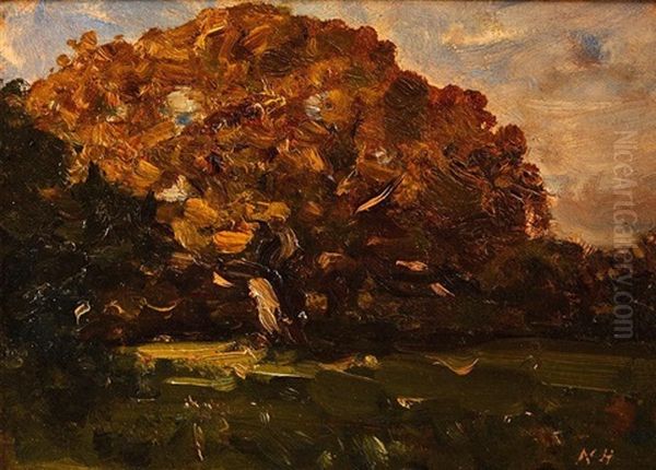 Tree In A Landscape Oil Painting by Nathaniel Hone the Younger