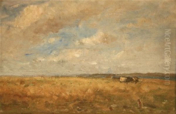 Cattle Grazing, Malahide Oil Painting by Nathaniel Hone the Younger