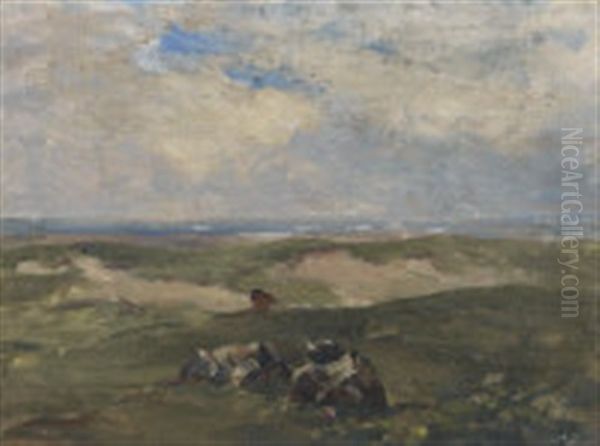 Landscape, Malahide Co. Dublin Oil Painting by Nathaniel Hone the Younger