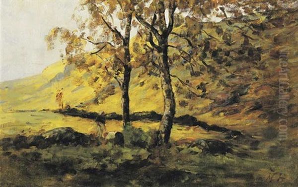 The Silver Birch Oil Painting by Nathaniel Hone the Younger