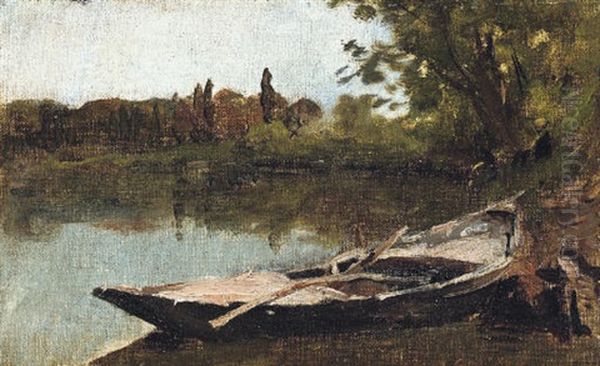 The Moored Boat Oil Painting by Nathaniel Hone the Younger