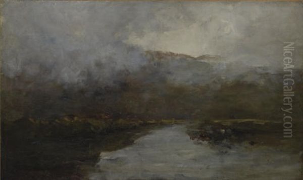 A River Scene Oil Painting by Nathaniel Hone the Younger