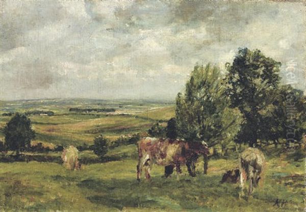 Cows Grazing Oil Painting by Nathaniel Hone the Younger