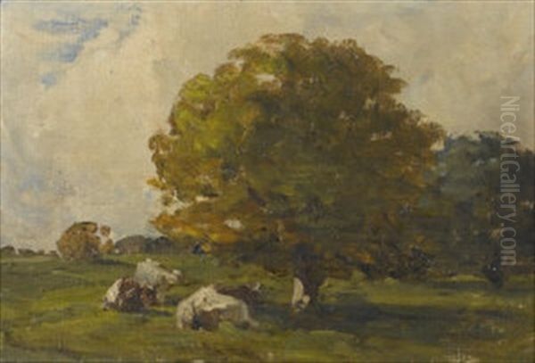 Cattle Resting In A Landscape Oil Painting by Nathaniel Hone the Younger