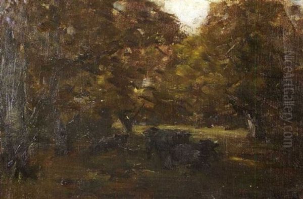 Cattle Grazing Under Trees Oil Painting by Nathaniel Hone the Younger