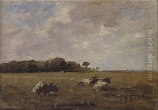 Cows At Malahide Oil Painting by Nathaniel Hone the Younger