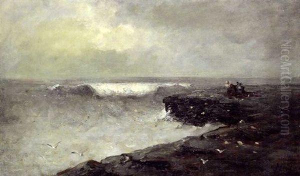 Woman And Donkey On Rocks At Kilkee Oil Painting by Nathaniel Hone the Younger