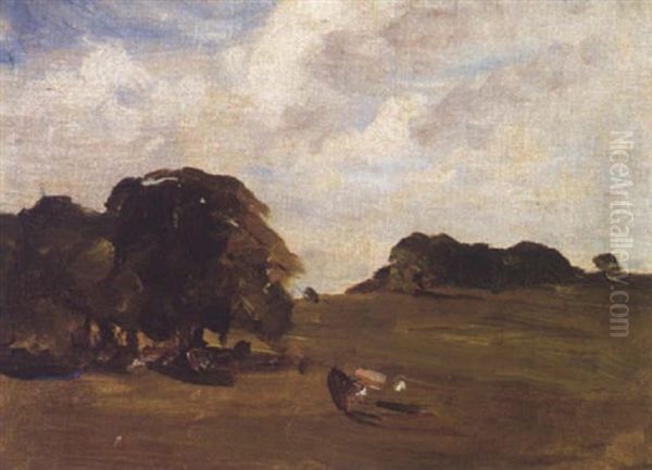 Cattle At Pasture In A Parkland Oil Painting by Nathaniel Hone the Younger