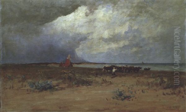 Malahide Estuary Oil Painting by Nathaniel Hone the Younger