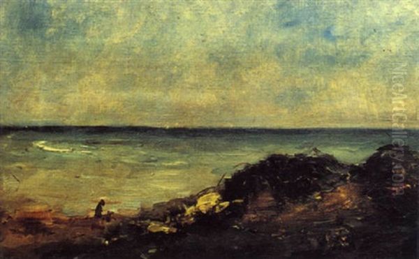 Coastal Scene, Near Malahide Oil Painting by Nathaniel Hone the Younger