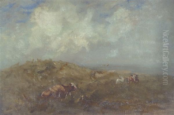 Cattle Resting, Malahide, Co. Dublin Oil Painting by Nathaniel Hone the Younger