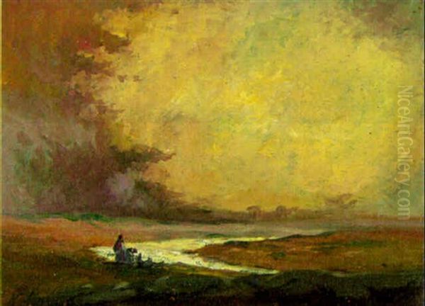 Evening, Malahide Sands Oil Painting by Nathaniel Hone the Younger