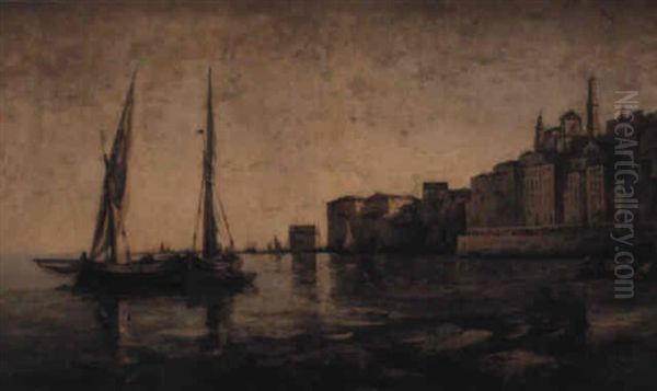 Menton, Evening Oil Painting by Nathaniel Hone the Younger