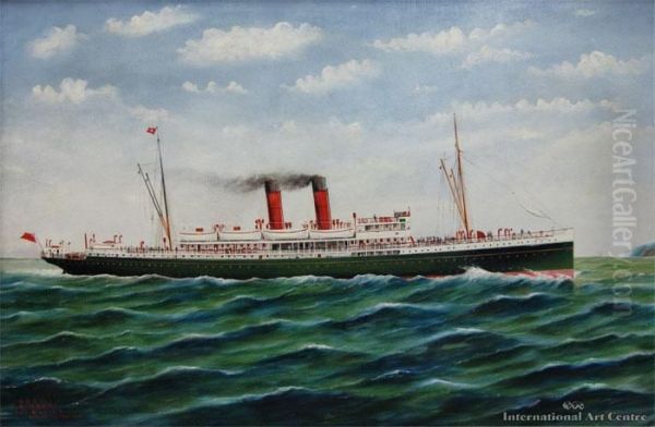 Tss Maori Off Sinclair Head, Wellington Oil Painting by Frank Barnes