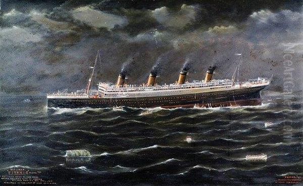 White Star Linertitanic Oil Painting by Frank Barnes