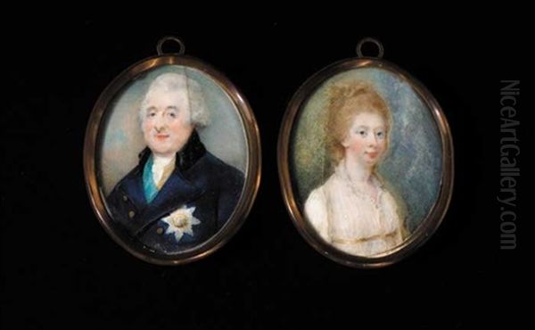 William Robert Fitzgerald, Second Duke Of Leinster Kp (+ Emilia Olivia, Second Duchess Of Leinster; Pair) Oil Painting by Horace Hone