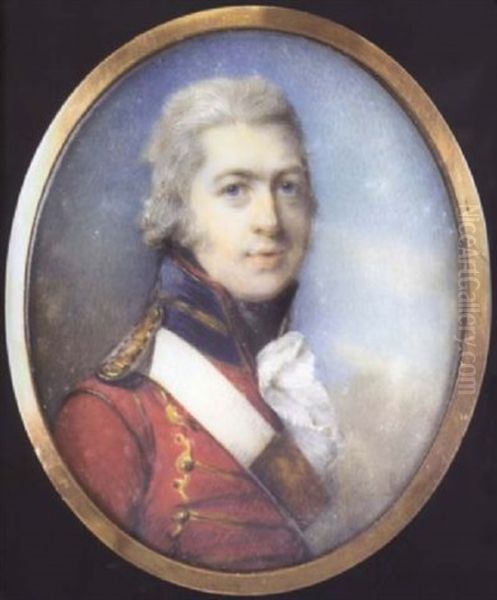 Portrait Of Joseph Hone In Military Uniform Oil Painting by Horace Hone